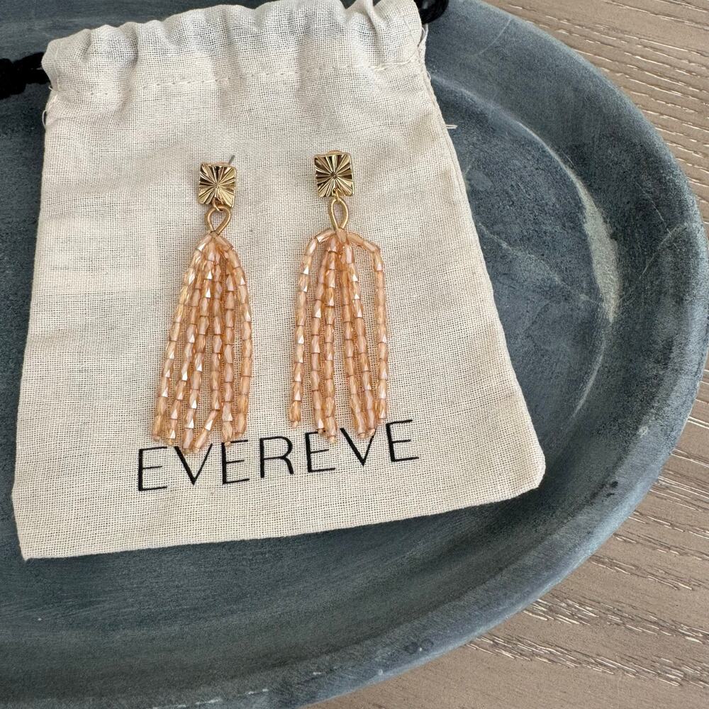 Evereve Luna Bead Drop Earrings NWOT